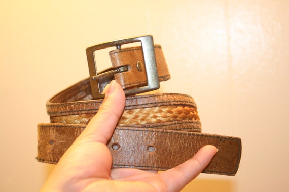 VGT LEATHER BELT,vintage boho leather belt,vintag… - image 1