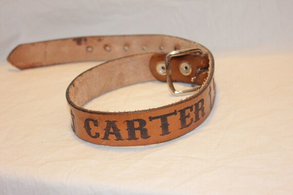 VINTAGE TOOLED CARTER Belt,carter belt,carter tooled leather belt,leather boy tooled belt,boy leather belt,carter boy belt,boy western belt