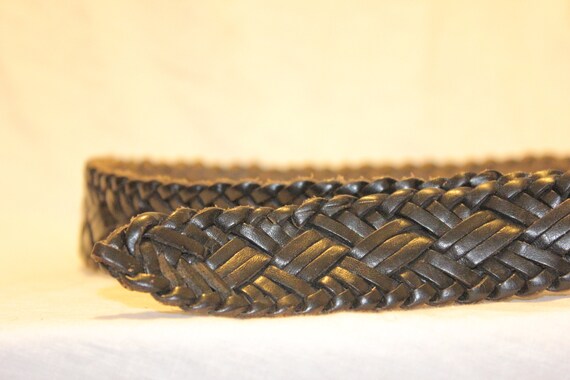 VINTAGE BRAIDED LEATHER Belt,vintage braided leat… - image 8