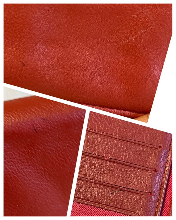 VGT RED LEATHER Wallet,vintage leather clutch wal… - image 9