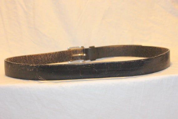 VGT LEATHER BELT,vintage black silver leather bel… - image 7