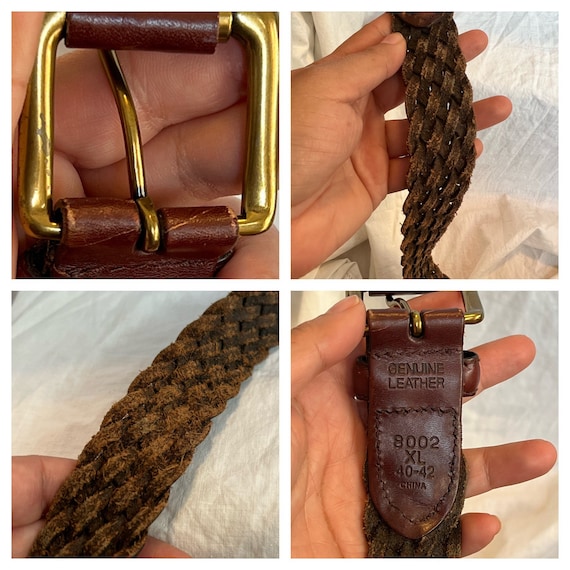 VINTAGE BRAIDED LEATHER Belt,brown leather belt,b… - image 10