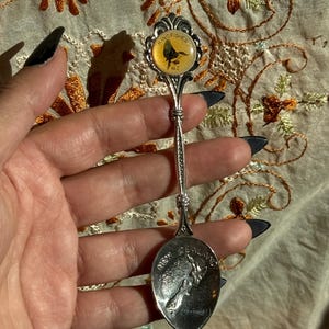 vintage NEW ZEALAND SOUVENIR Spoon,vintage New Zealand spoon,vintage New Zealand kingfisher souvenir spoon,New Zealand souvenir spoon
