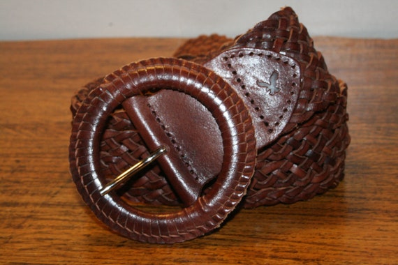 WIDE BOHO BELT,woven leather belt,wide leather be… - image 3