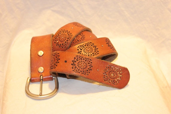 LUCKY BOHO LEATHER Belt,vintage hippie belt,vinta… - image 5