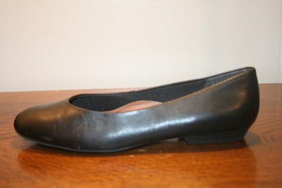 Size 8,LEATHER FLATS WOMENS,black leather shoes w… - image 2