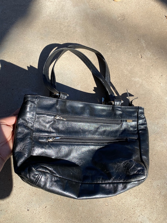 VINTAGE LEATHER PURSE,black biker purse,biker purs