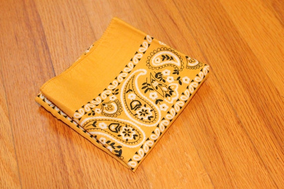 VINTAGE PAISLEY BANDANA,yellow paisley bandana,ro… - image 2