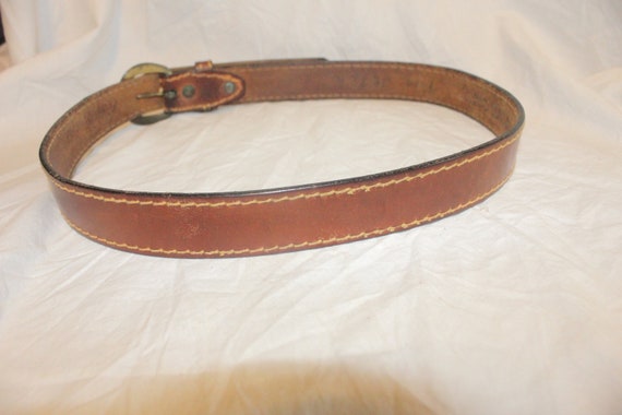 VINTAGE LEATHER BELT,vintage women brown leather … - image 7