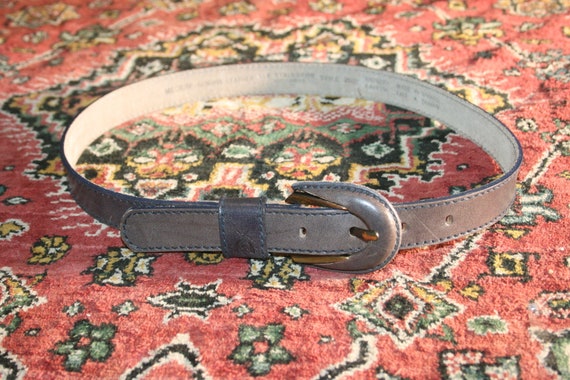 VINTAGE LIZ CLAIBORNE Belt,vintage blue leather b… - image 1