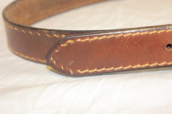 VINTAGE LEATHER BELT,vintage women brown leather … - image 6