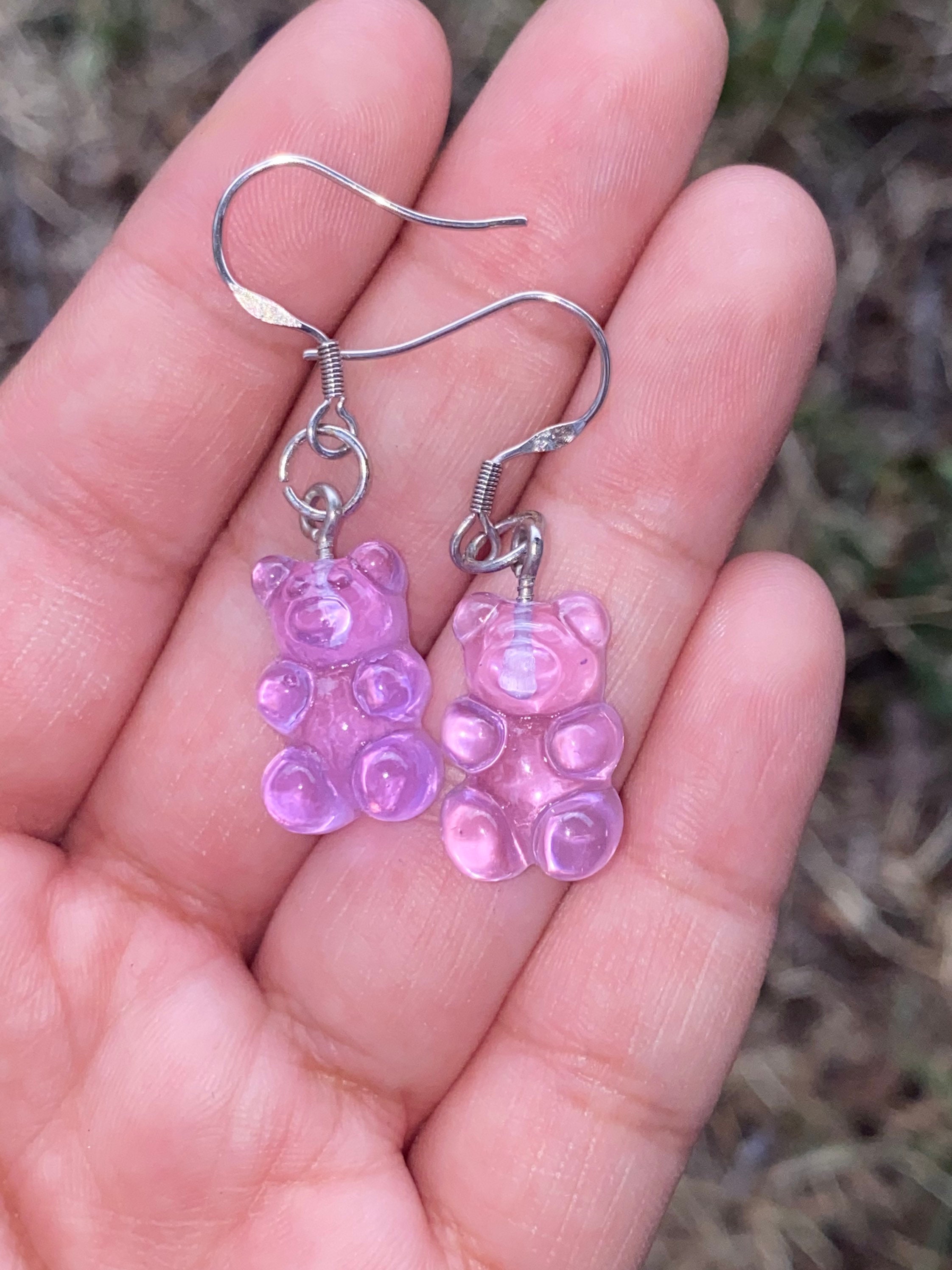 Purple gummy bear earrings deals