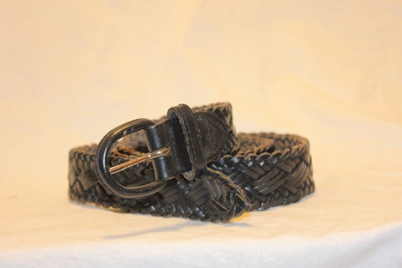 VINTAGE BRAIDED LEATHER Belt,vintage braided leat… - image 5