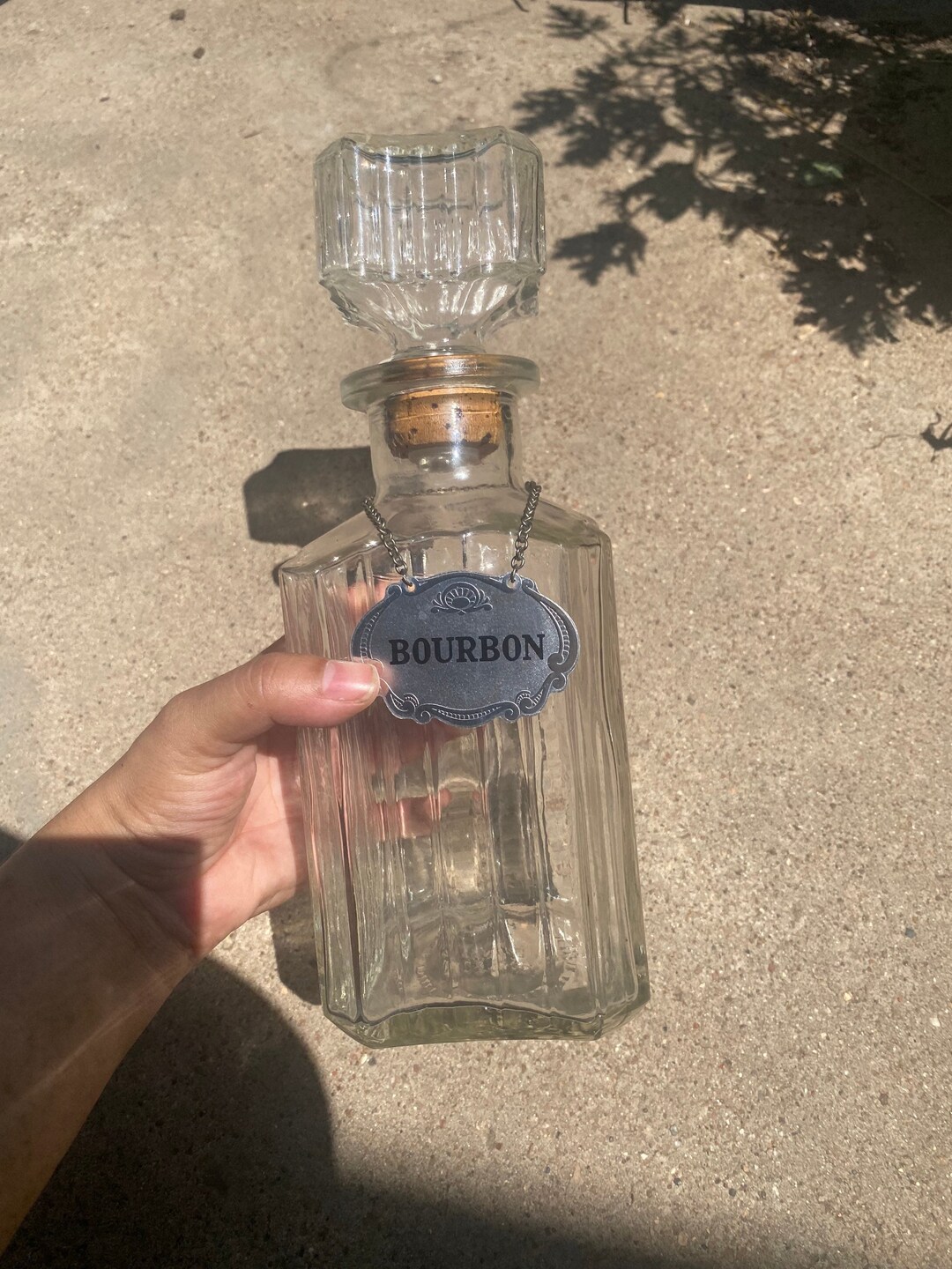 VINTAGE BOURBON Decanter,vintage Alcohol Decanter,vintage Glass