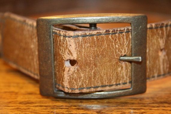 VGT LEATHER BELT,vintage boho leather belt,vintag… - image 9