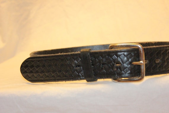 VGT BRAIDED LEATHER Belt,vintage big buckle belt,… - image 6