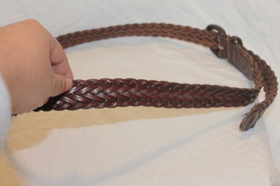 VINTAGE BRAIDED LEATHER Belt,brown leather belt,b… - image 5