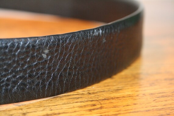VINTAGE BLACK LEATHER Belt,vintage black leather … - image 6
