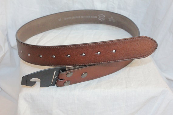 VINTAGE WIDE LEATHER Belt,vintage leather belt,wo… - image 2