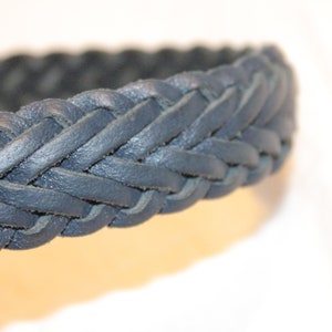 VGT NAVY BLUE Braided Leather Belt,blue leather belt,braided leather belt womens,vintage navy blue leather belt,vintage woven leather belt image 8
