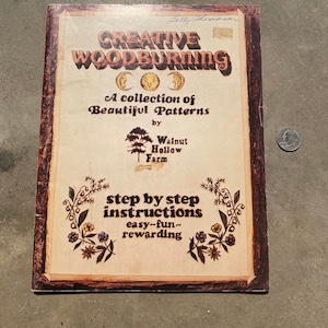 1970s,WOODBURNING BOOK,woodburning art,vintage woodburning book,vintage woodburning,woodburning ideas,woodburning tip,woodburning projects