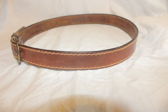 VINTAGE LEATHER BELT,vintage women brown leather … - image 5