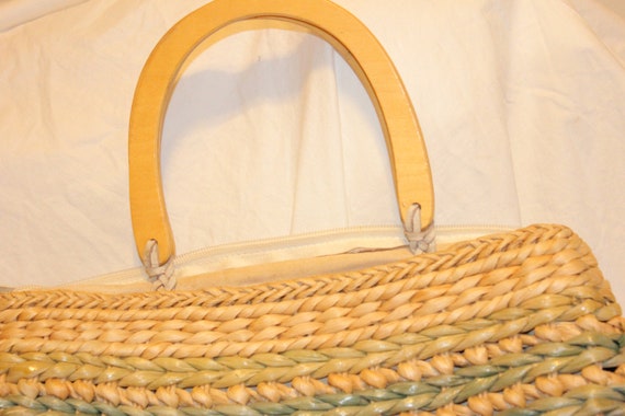 VGT RAFFIA PURSE,vintage raffia bag,vintage boho … - image 8