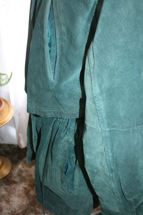 GREEN SUEDE JACKET,green suede biker jacket,gitan… - image 8
