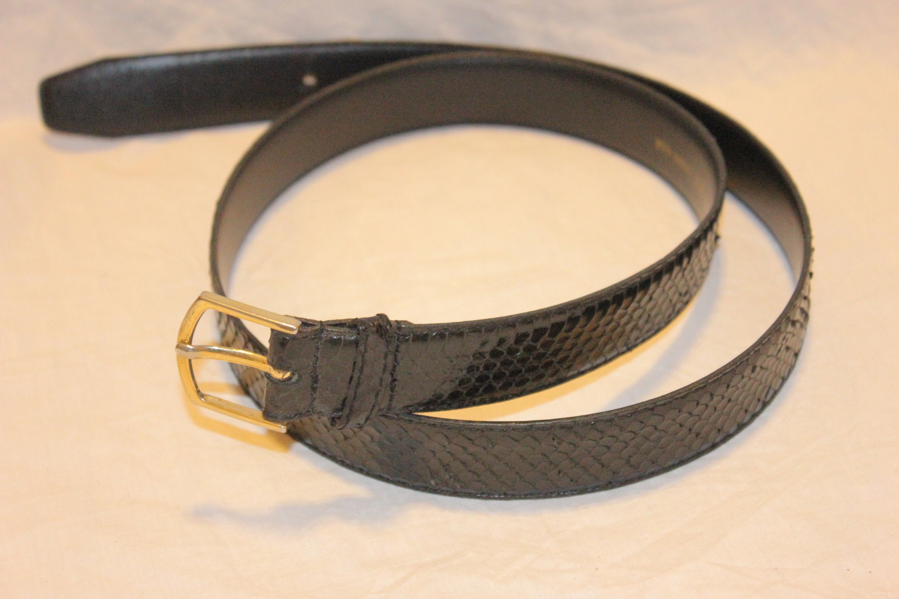 VINTAGE SNAKE SKIN Belt,vintage Snake Belt,vintage Black Snake