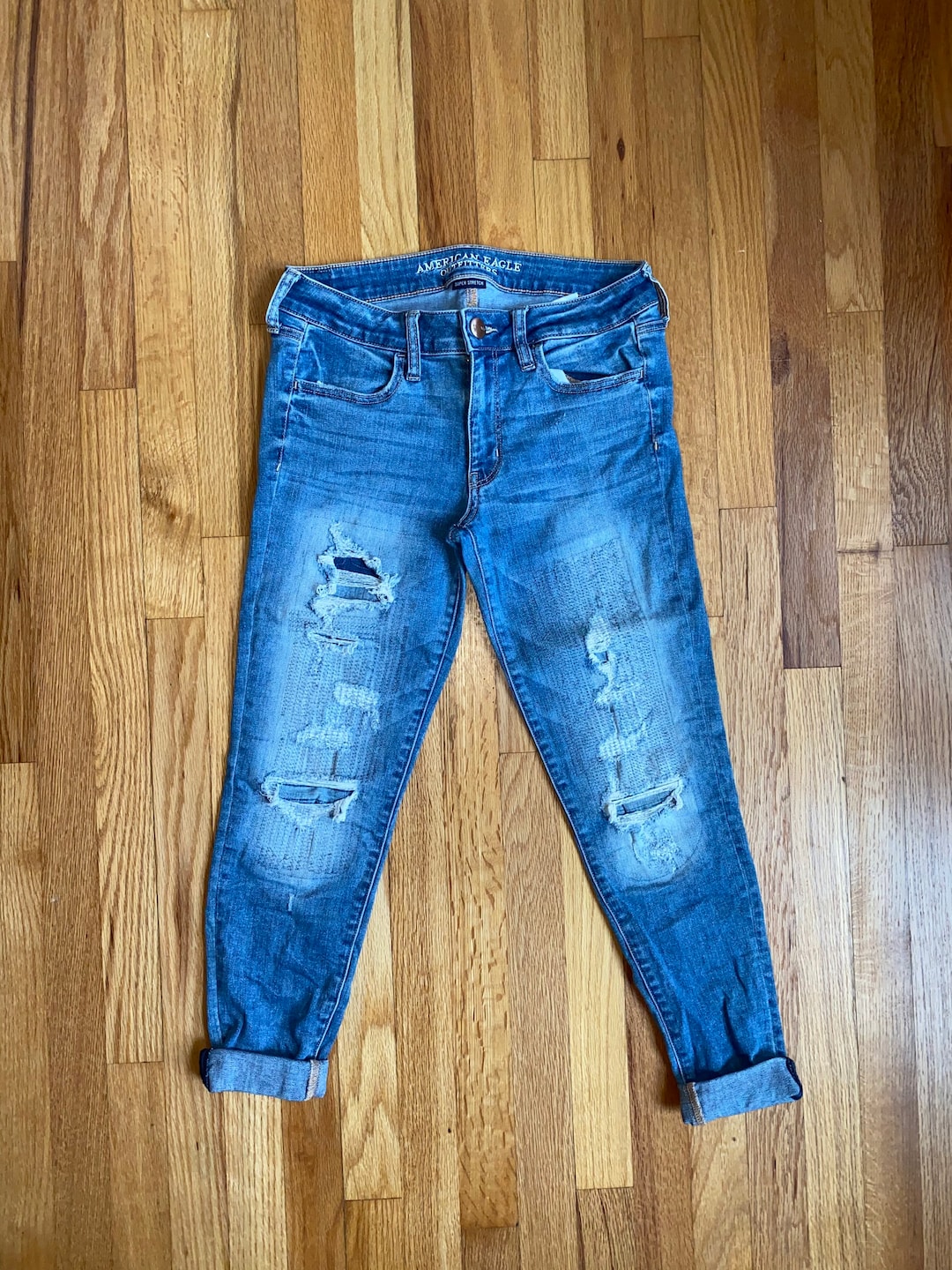 Size 8AMERICAN EAGLE Jeanscropped Jeanssize 8 Jeanshipster - Etsy