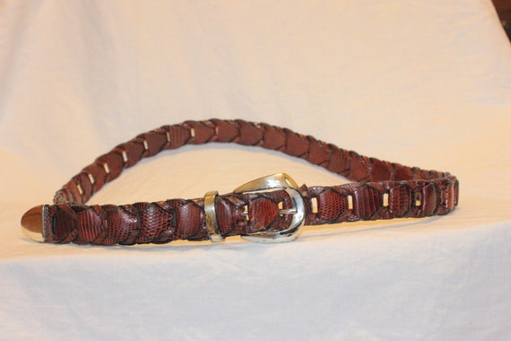 VINTAGE BRAIDED LEATHER Belt,braided Leather Belt Womens  display picture 3