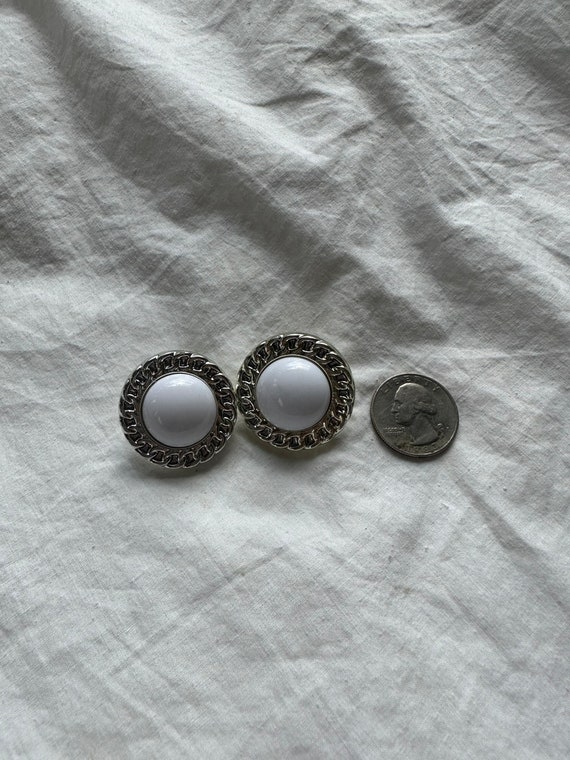 VINTAGE OVERSIZED BUTTON Earrings,vintage big cir… - image 9