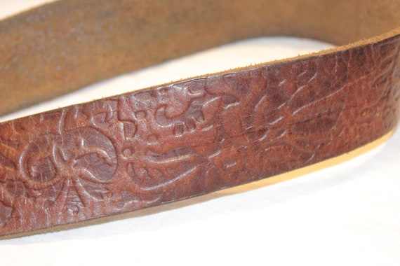 VINTAGE LEATHER BELT,vintage brown leather belt,v… - image 5