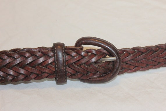 VINTAGE BRAIDED LEATHER Belt,brown leather belt,b… - image 3
