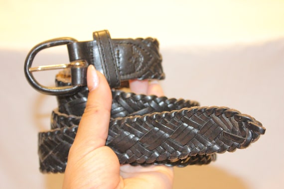 VINTAGE BRAIDED LEATHER Belt,vintage braided leat… - image 1