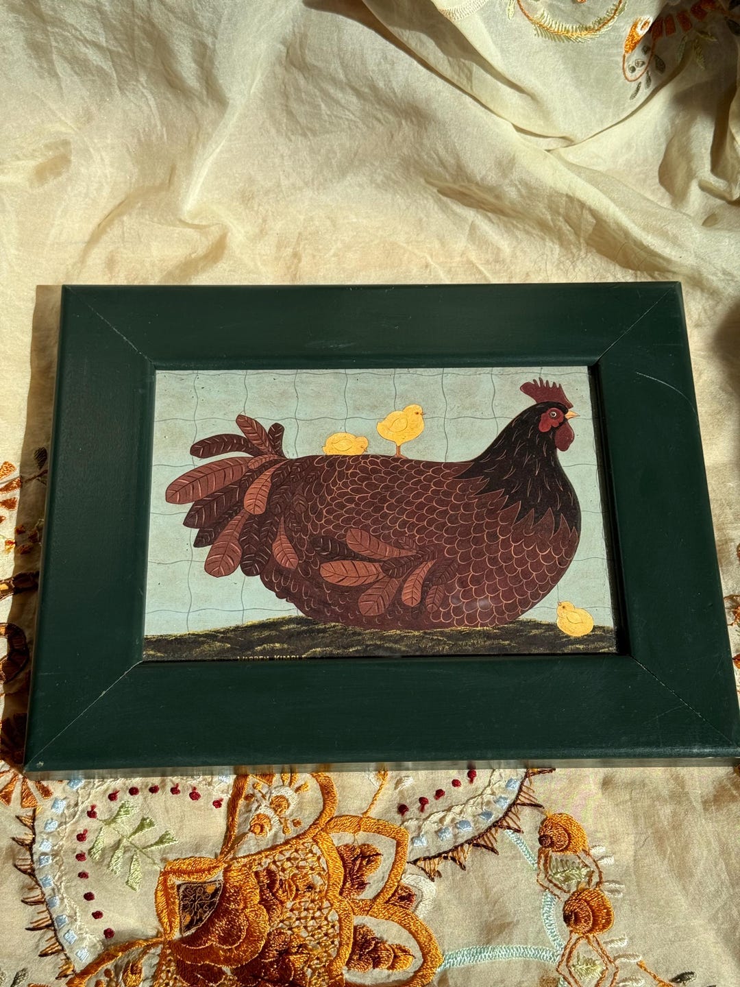 Kimble Chicken VINTAGE FOLK CHICKEN Decor,vintage Warren Kimble,vintage Chicken Folk ...