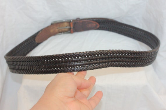 VINTAGE BRAIDED LEATHER Belt,brown leather belt,b… - image 4