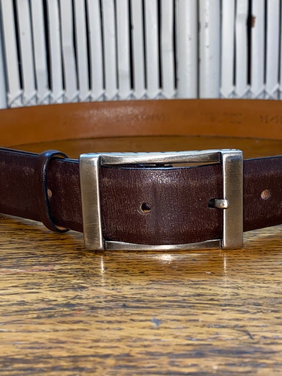 VINTAGE LEATHER BELT,vintage men leather belt,vin… - image 3