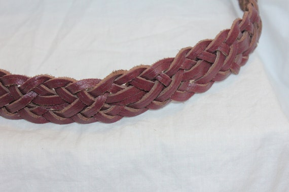 VINTAGE BRAIDED LEATHER Belt,brown leather belt,b… - image 8