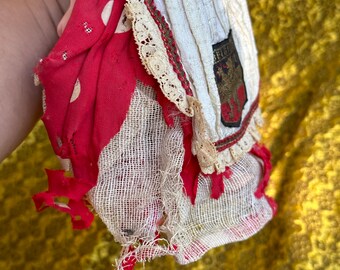 VINTAGE RAG FOLK Doll,vintage blonde braid doll,vintage rag cloth doll,vintage folk doll,old folk doll,vintage cloth handmade doll,old doll