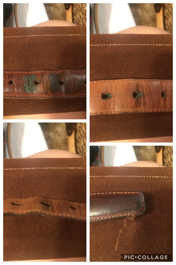 VGT BROWN LEATHER Belt,vintage women leather belt… - image 8