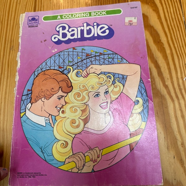 VINTAGE BARBIE COLORING Book,vintage barbie book,80s barbie book,vintage 80s coloring barbie book,vintage coloring classic barbie book