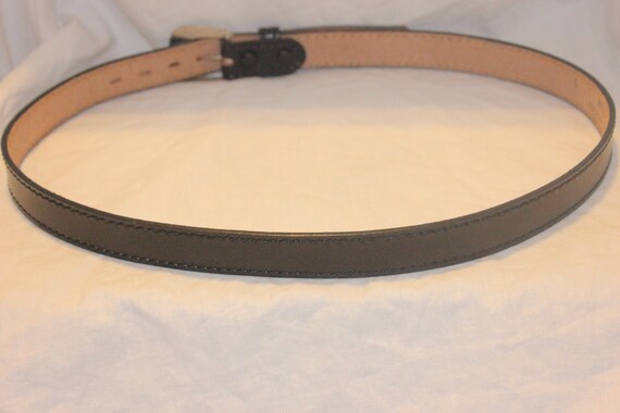 VGT LEATHER BELT,vintage black silver leather bel… - image 8