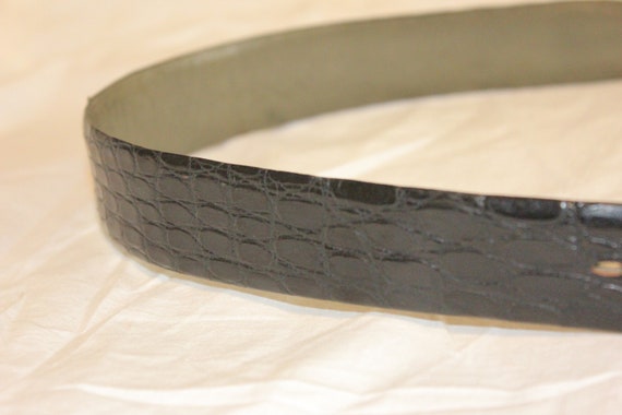 VINTAGE ALLIGATOR BELT,vintage black alligator be… - image 5