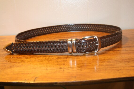 VINTAGE BRAIDED LEATHER Belt,leather biker belt,v… - image 2