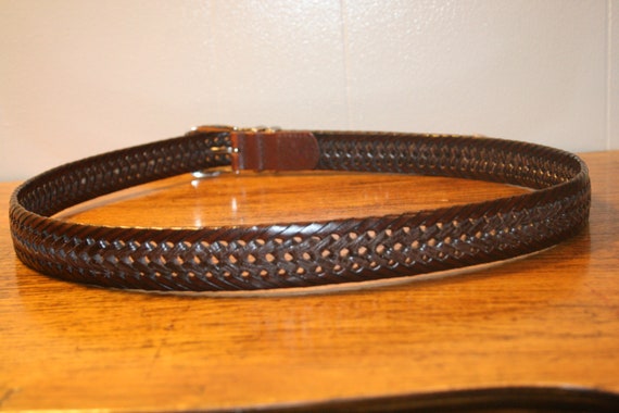 VINTAGE BRAIDED LEATHER Belt,leather biker belt,v… - image 4