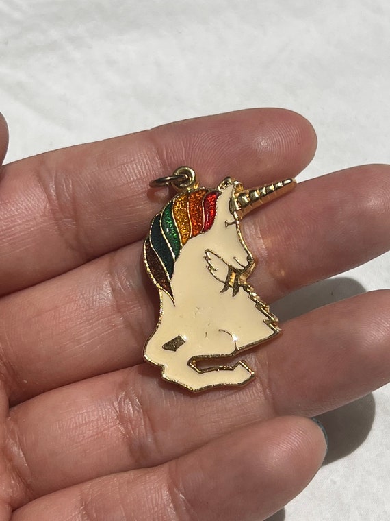 VGT RAINBOW UNICORN Pendant,vintage rainbow unico… - image 1