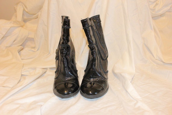7.5 WOMEN BLACK LEATHER Boots,women Gianni Bini b… - image 9