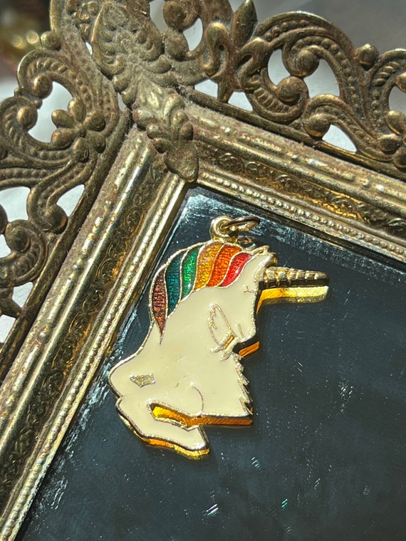 VGT RAINBOW UNICORN Pendant,vintage rainbow unico… - image 9