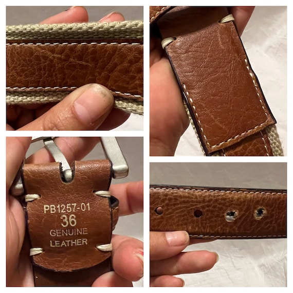VGT PREPPY LEATHER Belt,vintage brown leather bel… - image 10